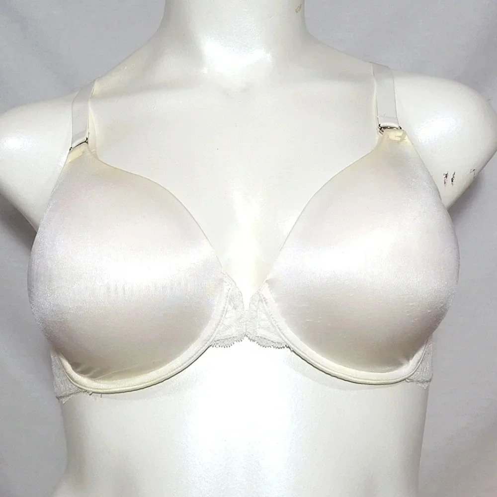 34B Maidenform‎ 7112 Front Close Lace Trim Underwire Bra White